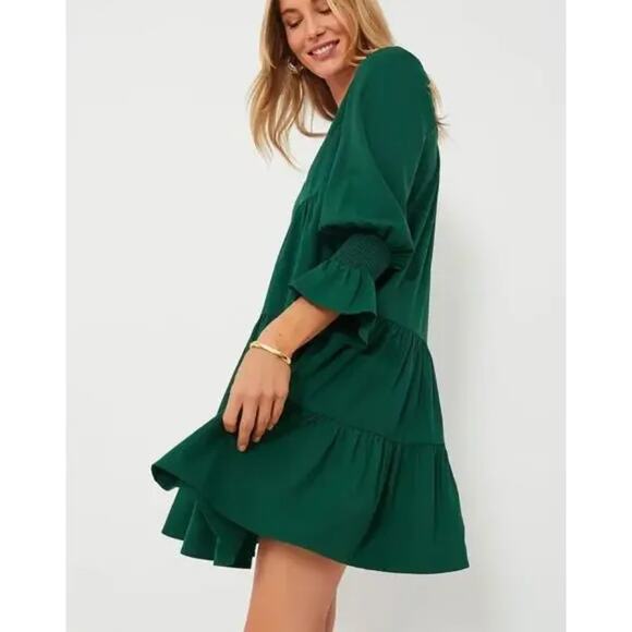 Tuckernuck S Pomander Place Hunter Green Crepe Kenzo Dress - Picture 8 of 8